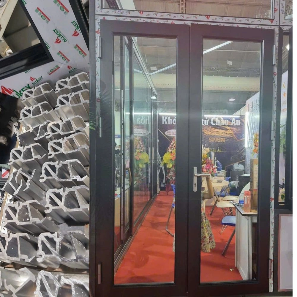 Cửa đi mở quay 2 cánh nhôm cao cấp