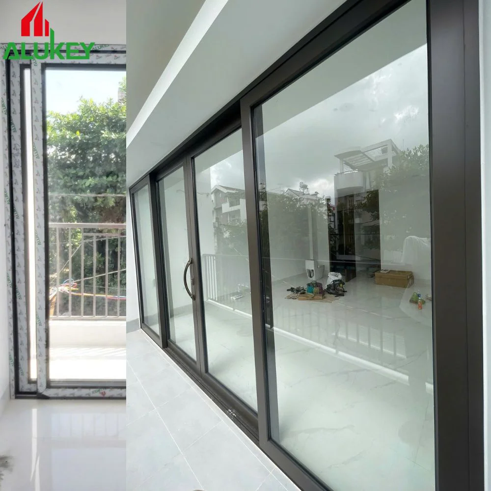 Cửa đi 4 cánh trượt nhôm cao cấp